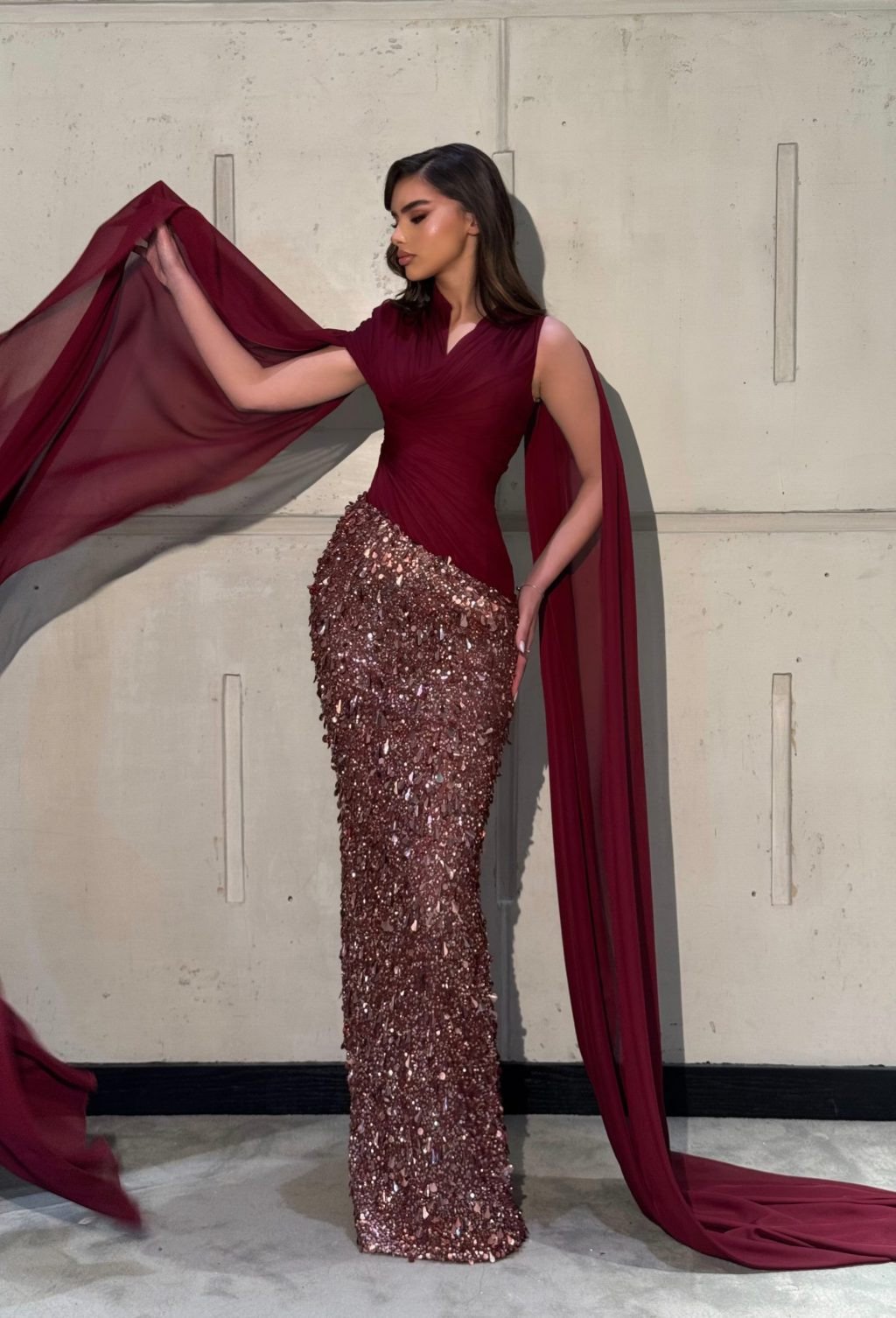 Egia - Crystal Cape Gown