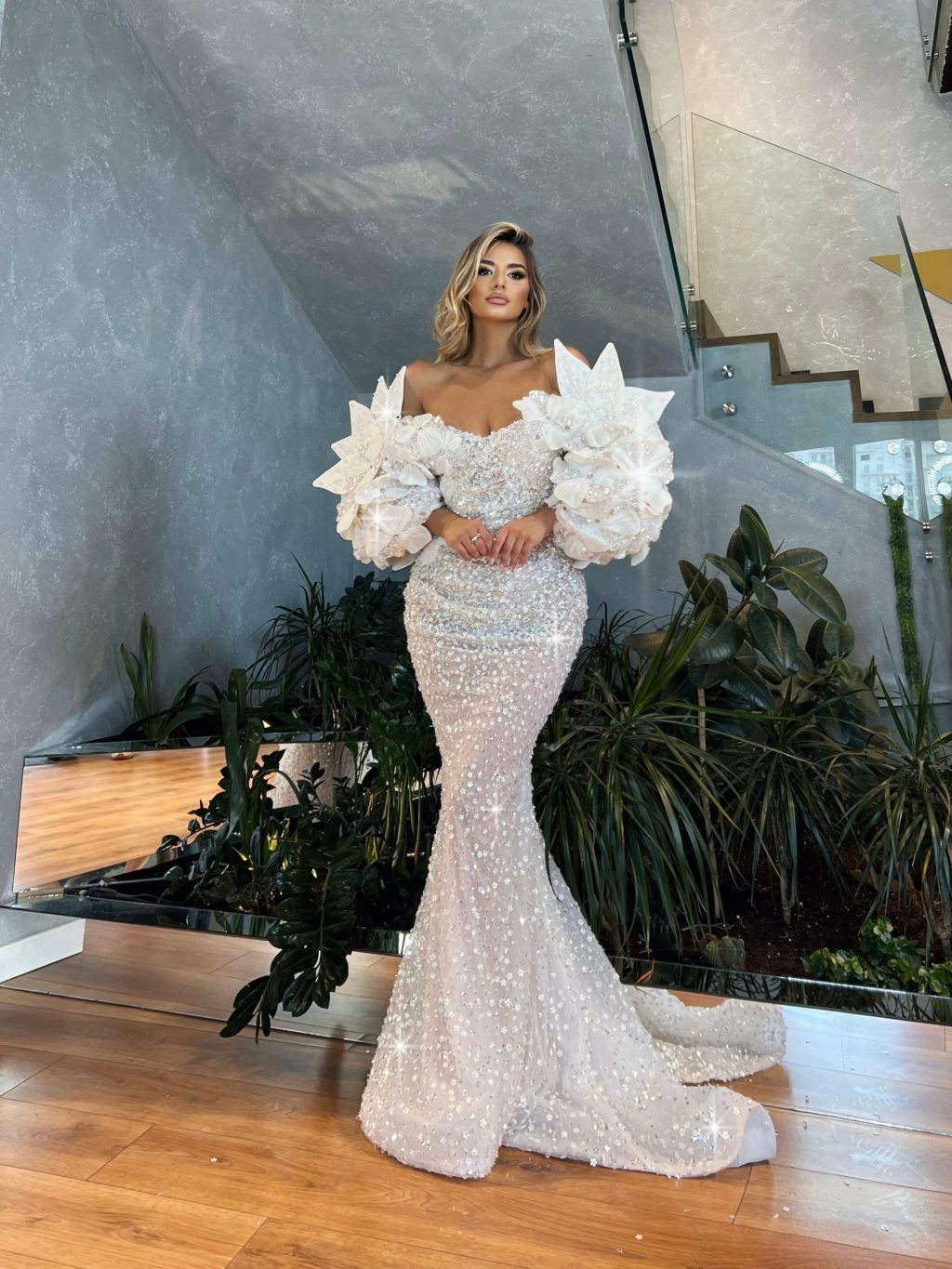 Mermaid Floral Bridal Gown