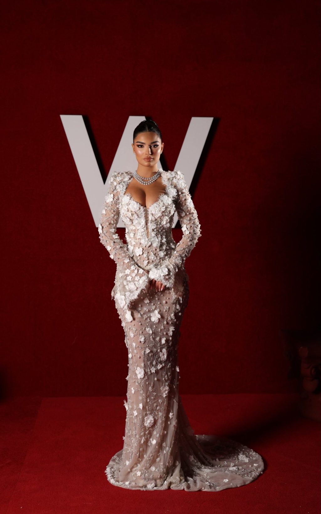 Vanessa - 3D Floral Pearl Corset Mermaid Gown