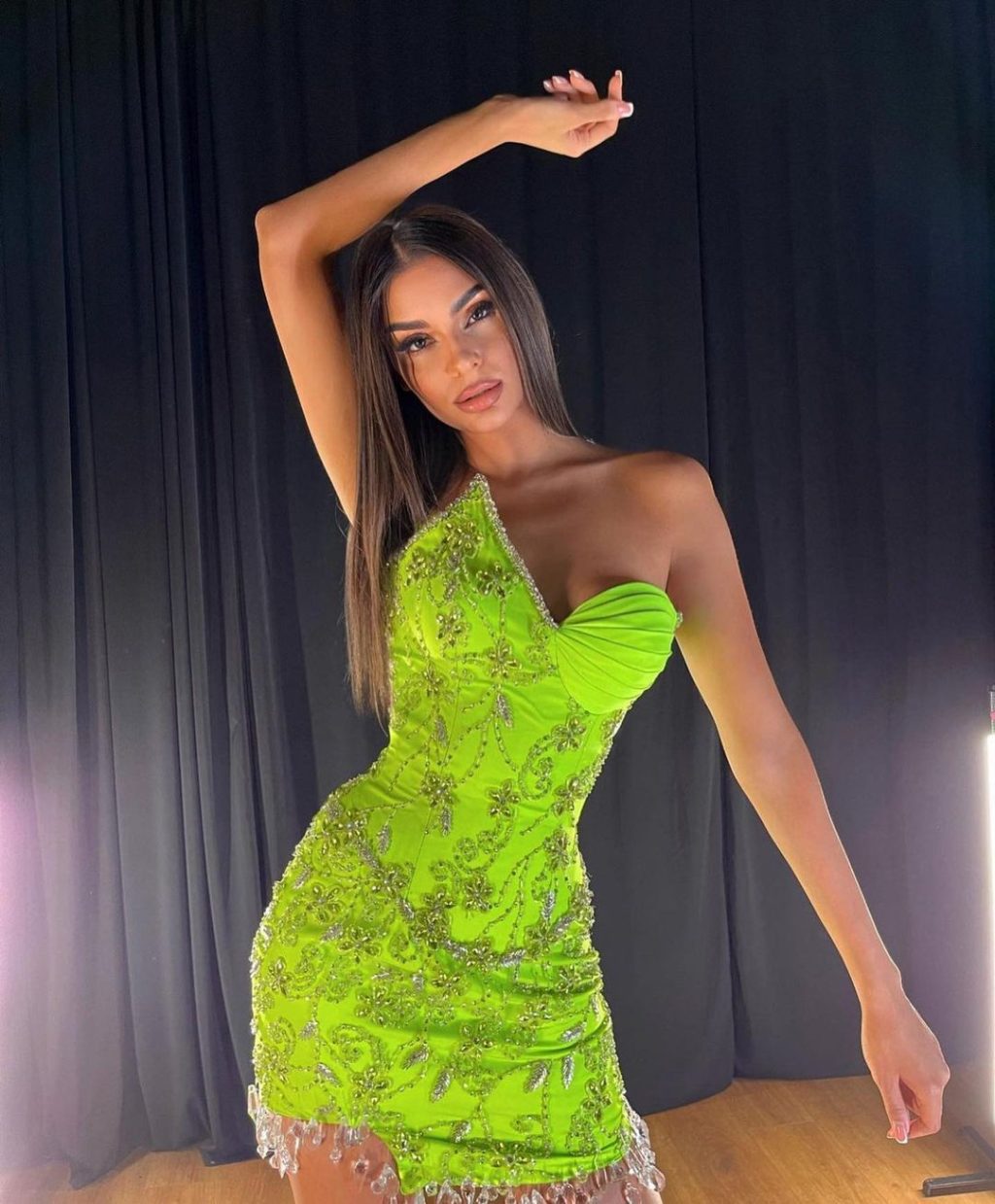 Short Neon Crystal Dress