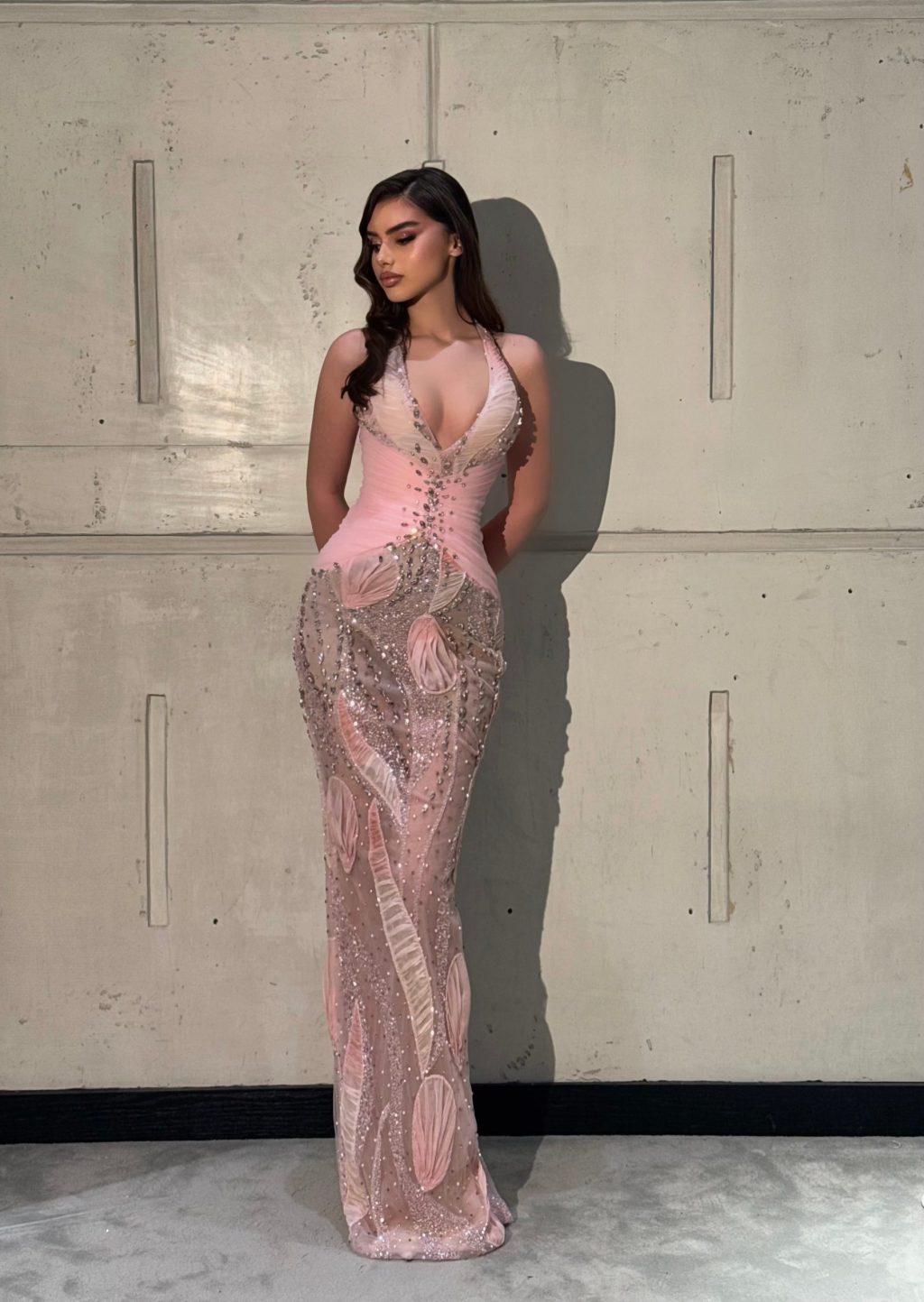 Eraia - Beaded Halter Gown
