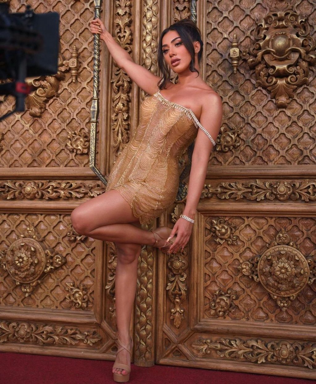 Melinda Ademi-Short Gold Tassel Dress