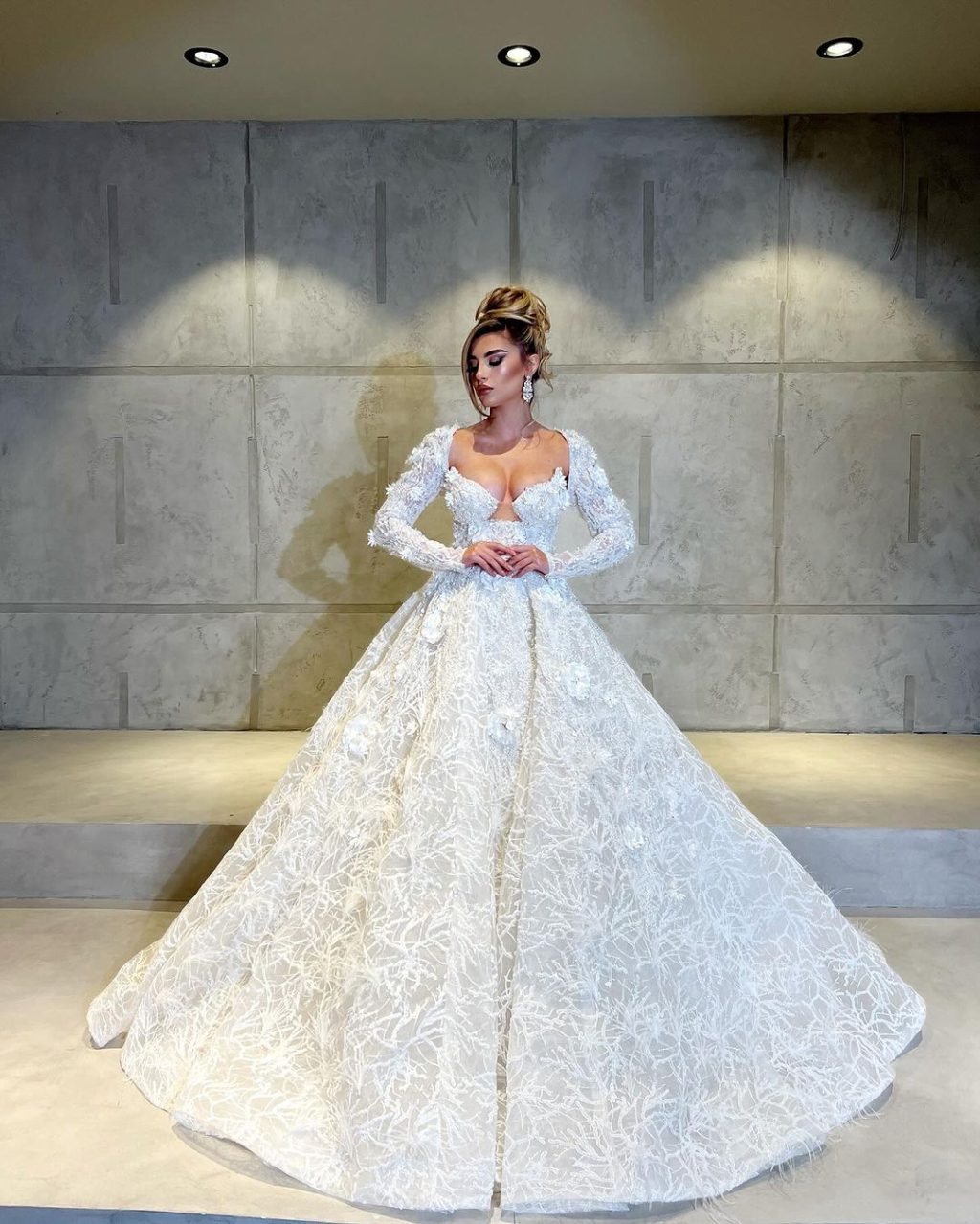 Chryssa - Long sleeves embellished bridal dress