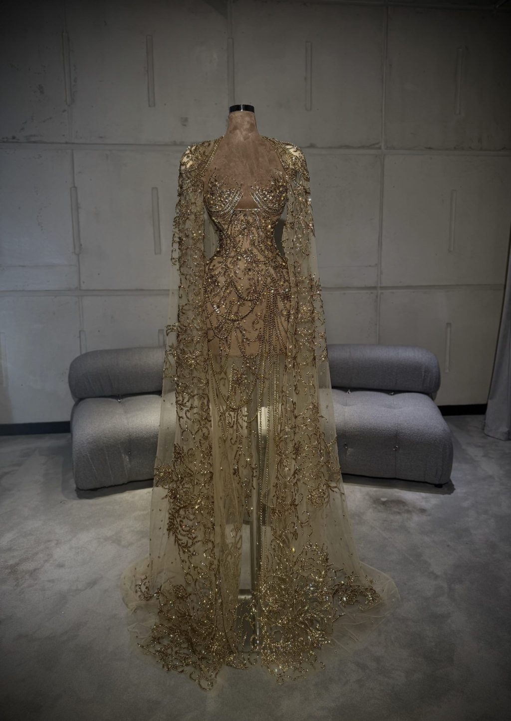 Alaïa - Gold Embroidered Gown