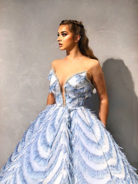 Sleeveless Blue Tassel Dress