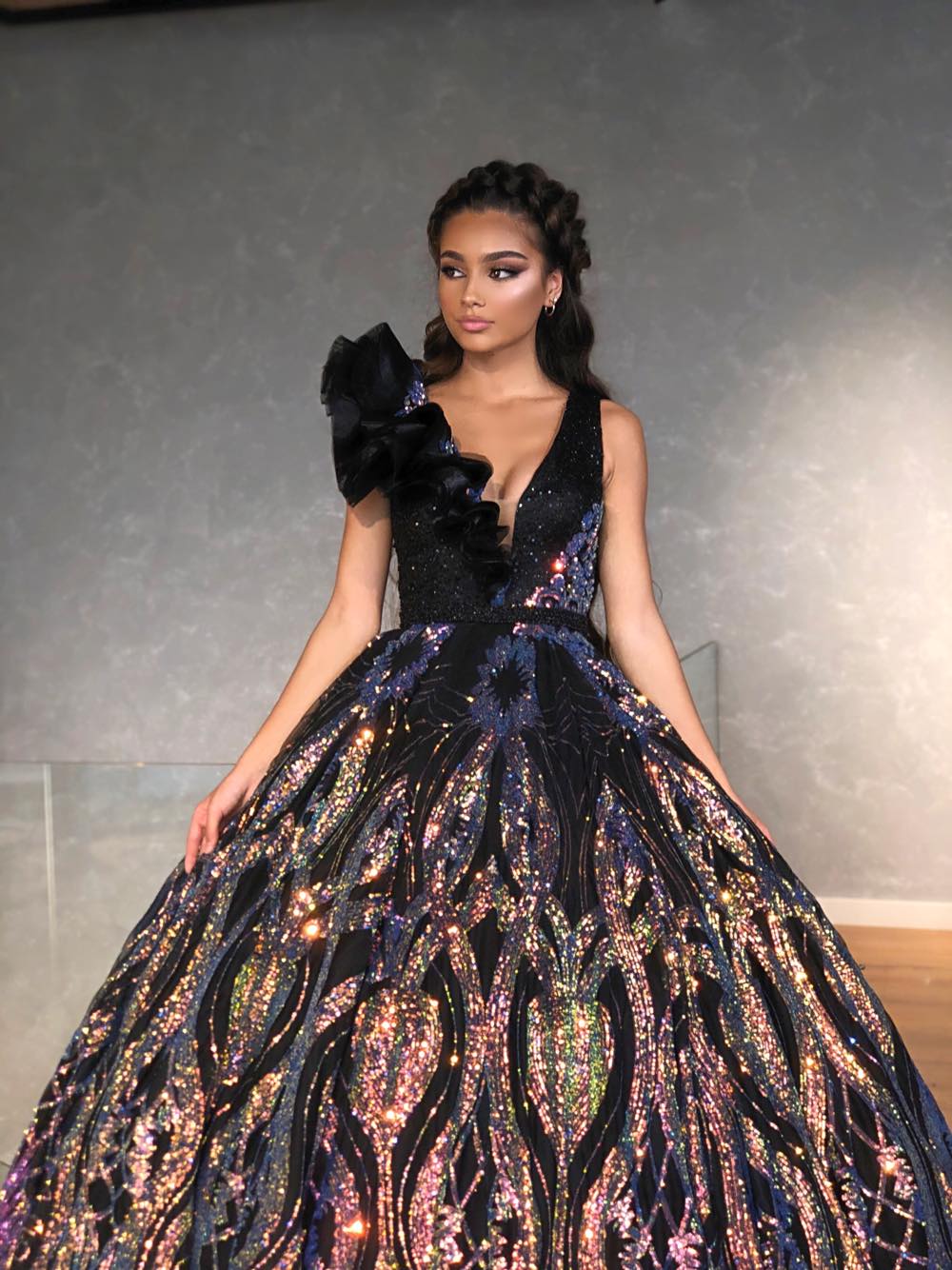 Shimmering Black Ball Gown