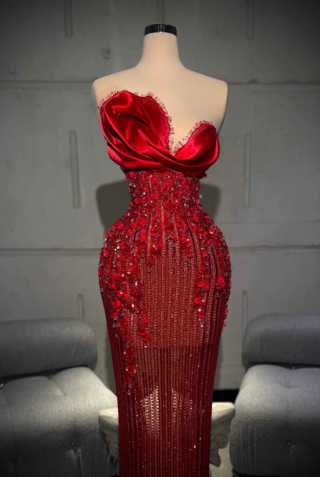 Fioráh - Red Strapless Gown