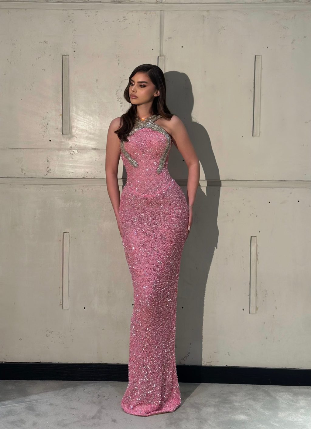 Rènika - Crystal Halter Gown