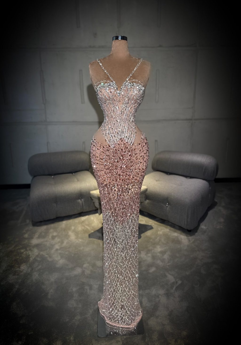Ayana - Blush & Ice Embellished Dress