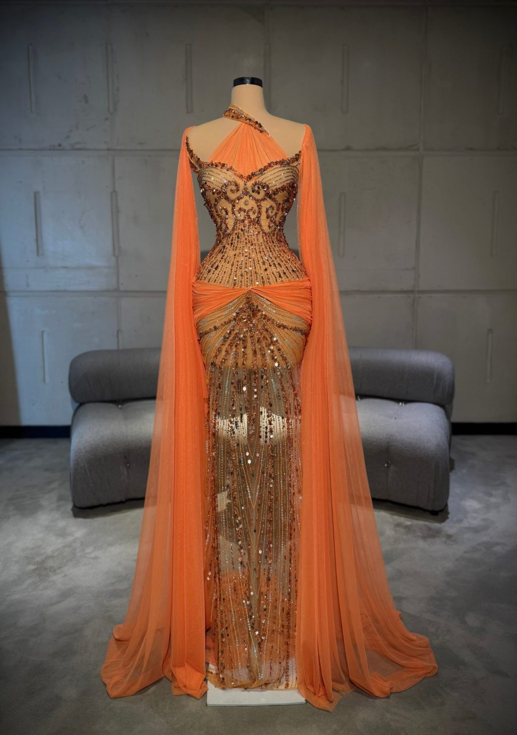 Solandra - Crystal Cape Gown