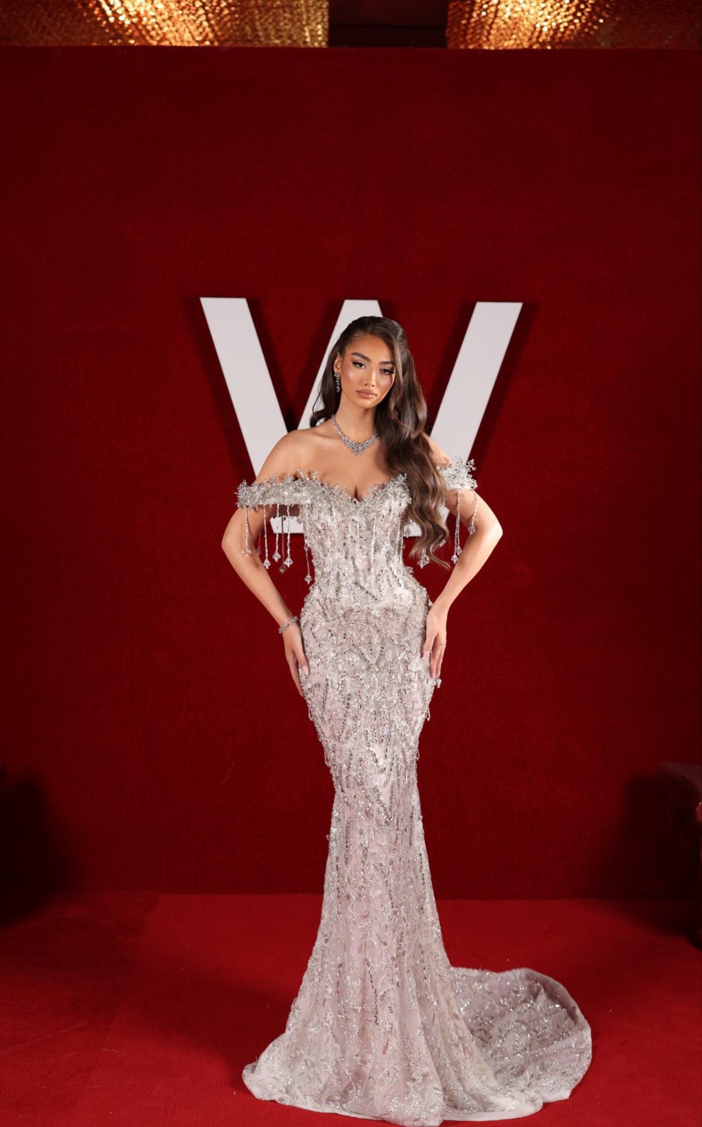 Elarisse - Crystal Fringe Off Shoulder Corset Mermaid Gown