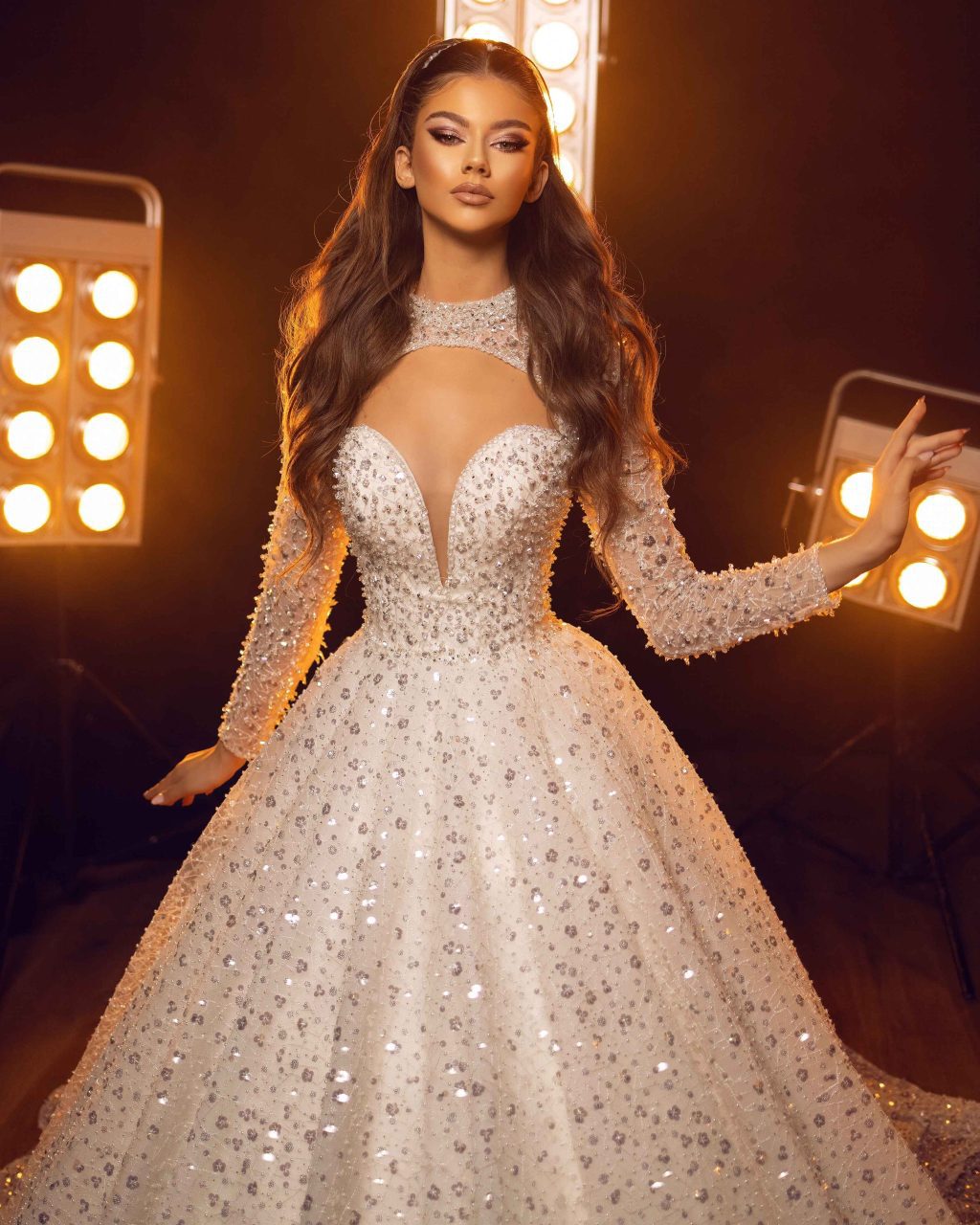 Long Sleeve A-Line Wedding Gown