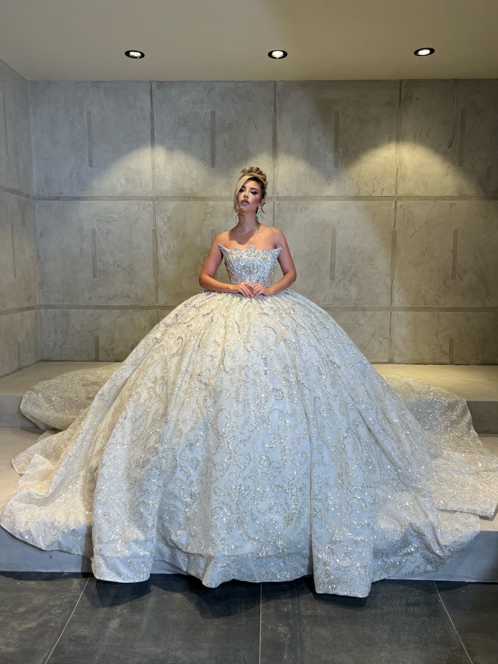 ELIZZE-strapless beaded bridal gown